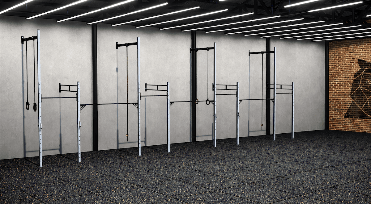 Elite Rack 4 - 60x60 Colorido - 4 colunas altas 4,50 - 4 colunas baixas 2,75 - 4 posições Squat