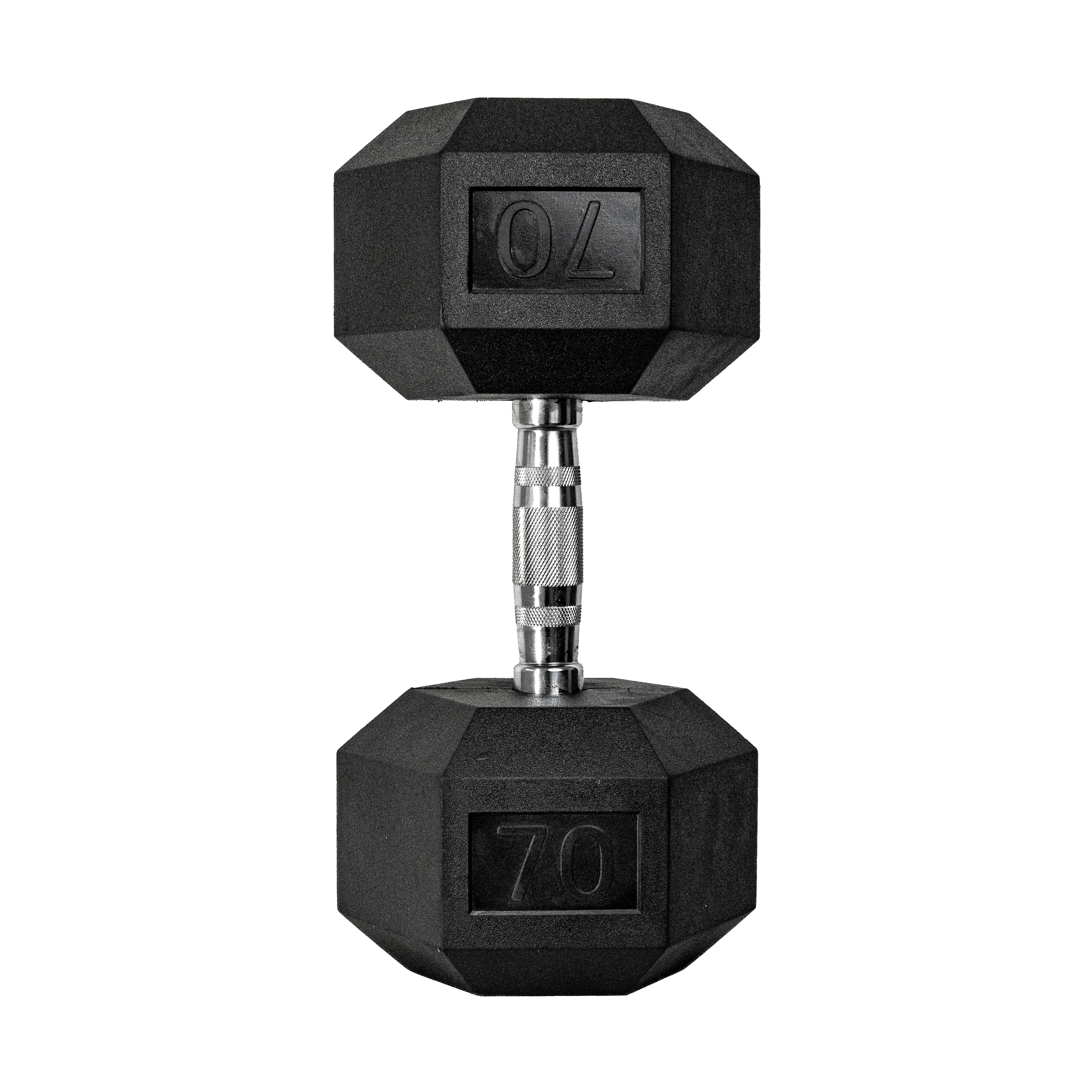 Dumbbell EVO Cromado Vulcanizado 70lb - Imagem Principal