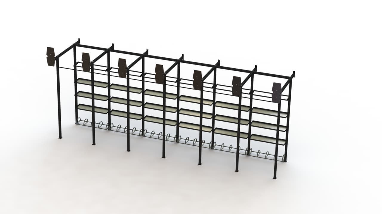 Hybrid Rig - 7 Targets - 6 Módulos Storage - 8 Metros Comprimento