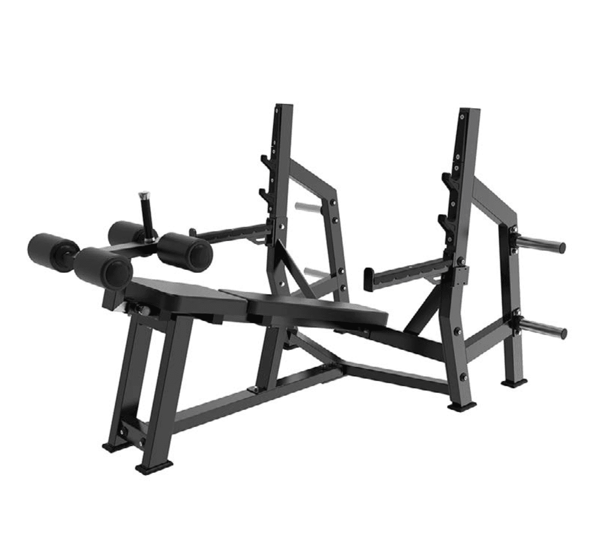 Banco de Supino Declinado com Suporte para Anilhas - Hard Plate Loaded