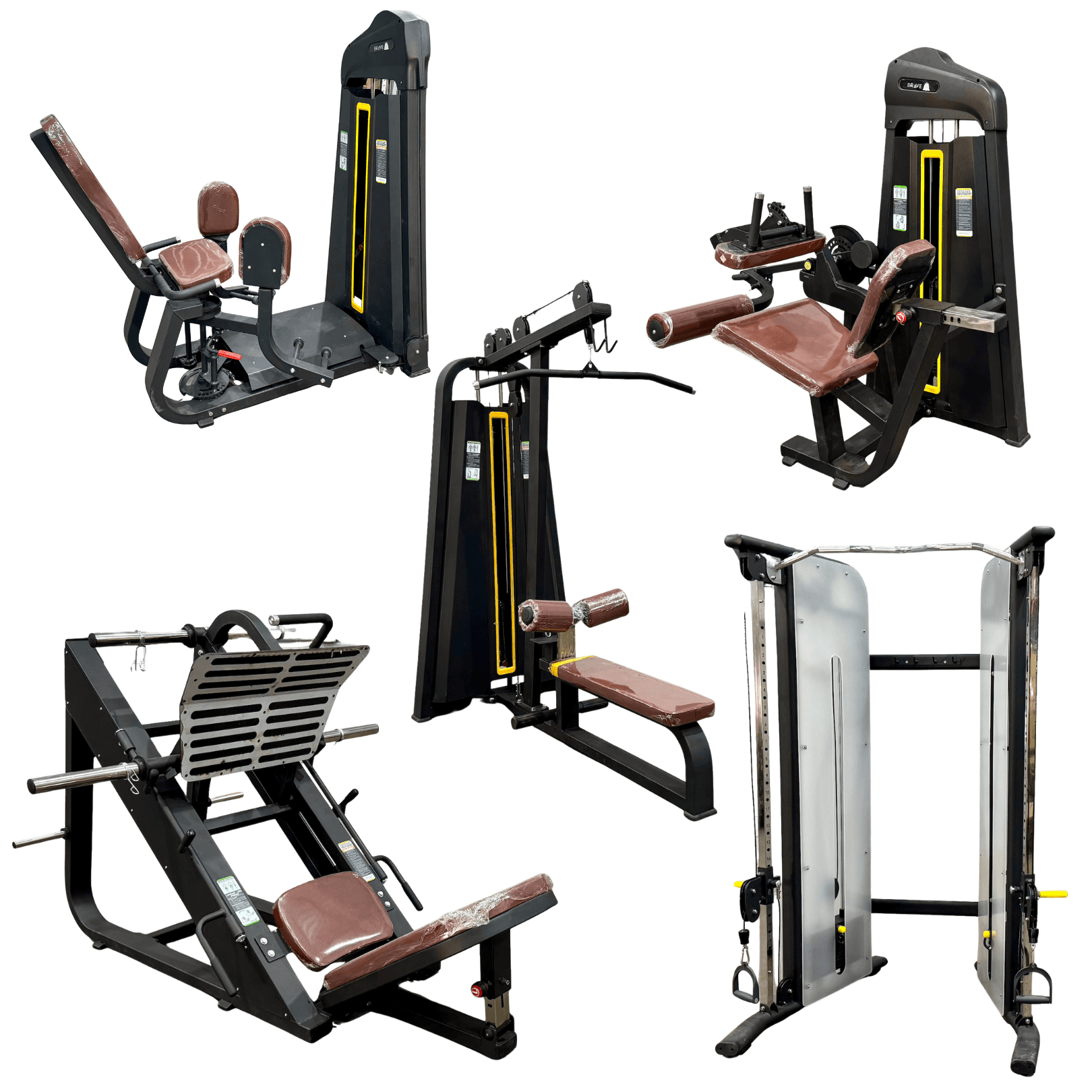 Kit das 5 maquinas: abd-adu/ext-flex/legpress/pulley/crossover - Imagem Principal