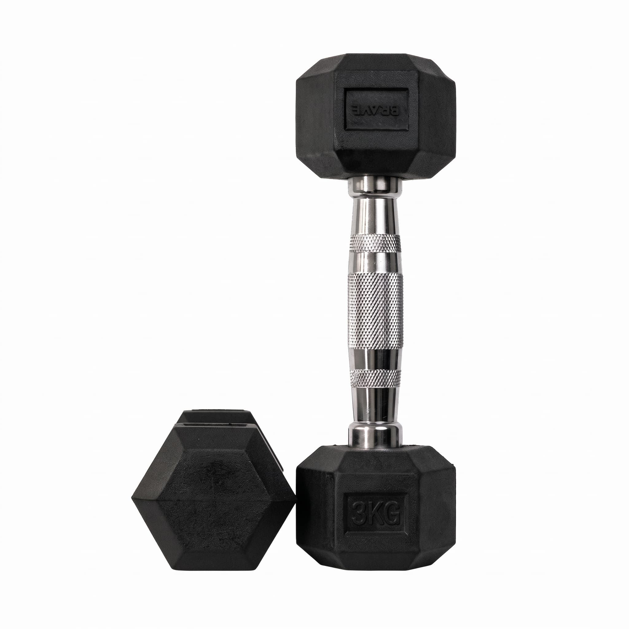 Dumbbell EVO Cromado Vulcanizado 3kg - Imagem Principal